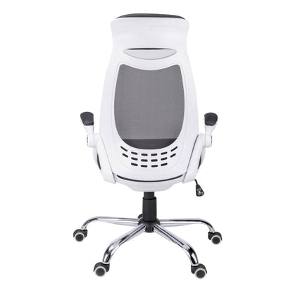 Gray And Silver Swivel Rolling Executive Office Chair