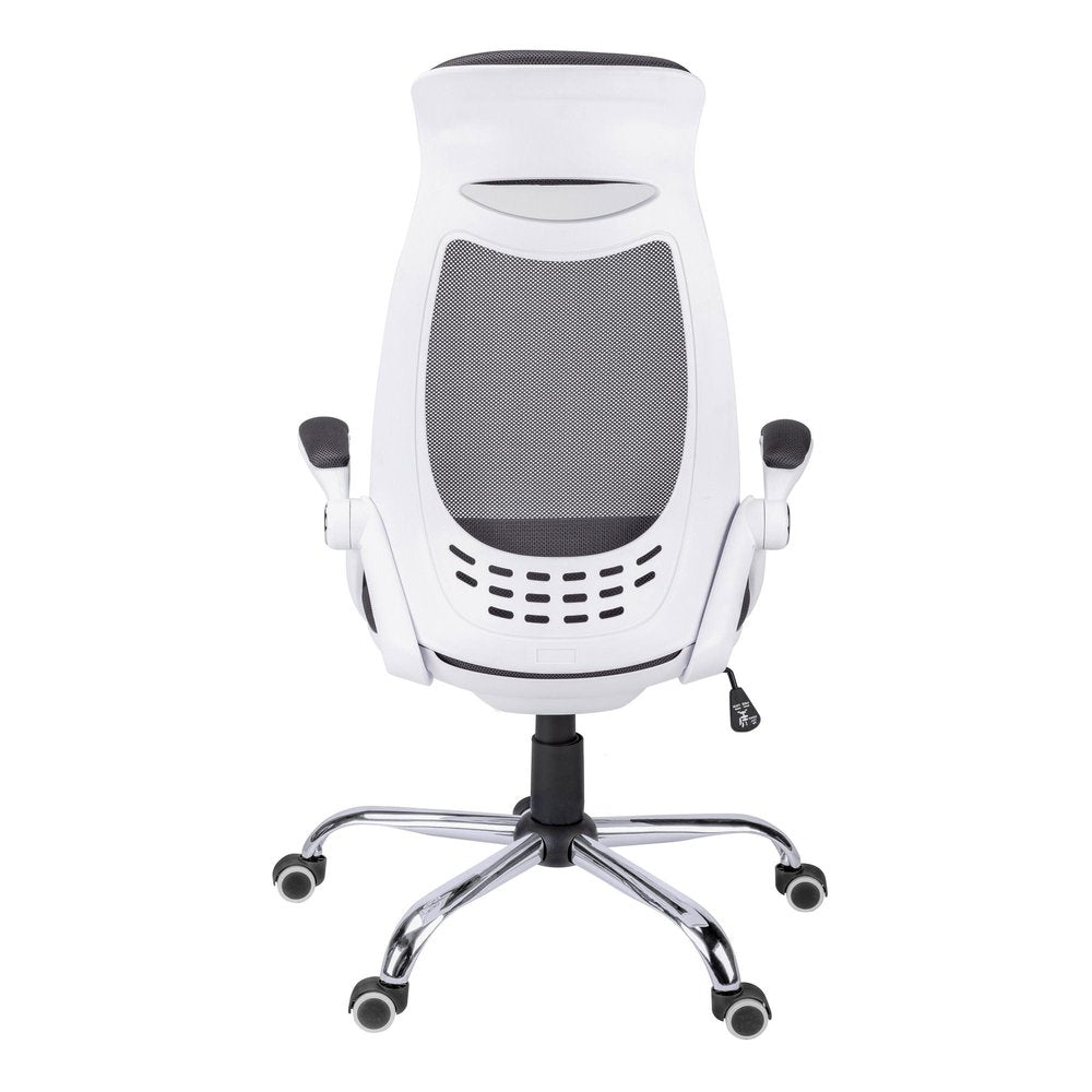 Gray Black and Silver Adjustable Height Swivel Rolling Executive Office Chair