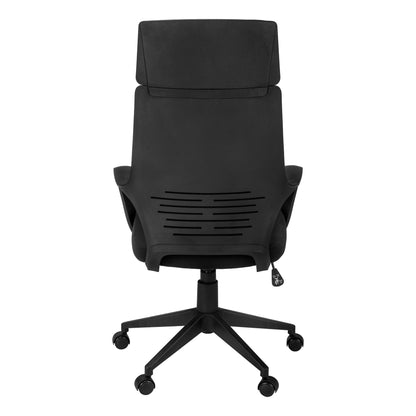 Black Fabric Tufted Seat Swivel Adjustable Executive Chair Fabric Back Plastic Frame