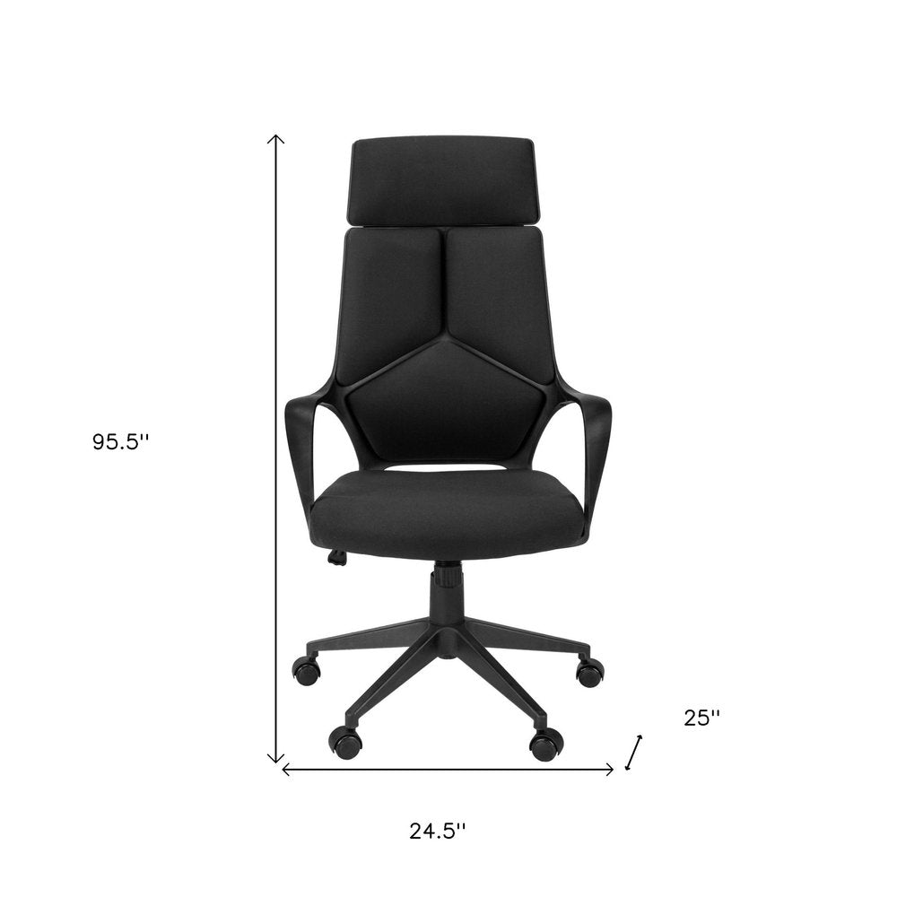 Gray and White Adjustable Height Swivel Rolling Executive Office Chair