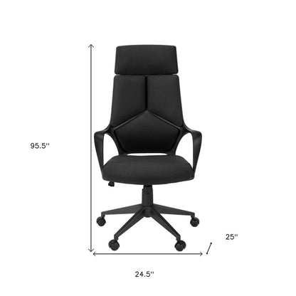 Gray and White Adjustable Height Swivel Rolling Executive Office Chair