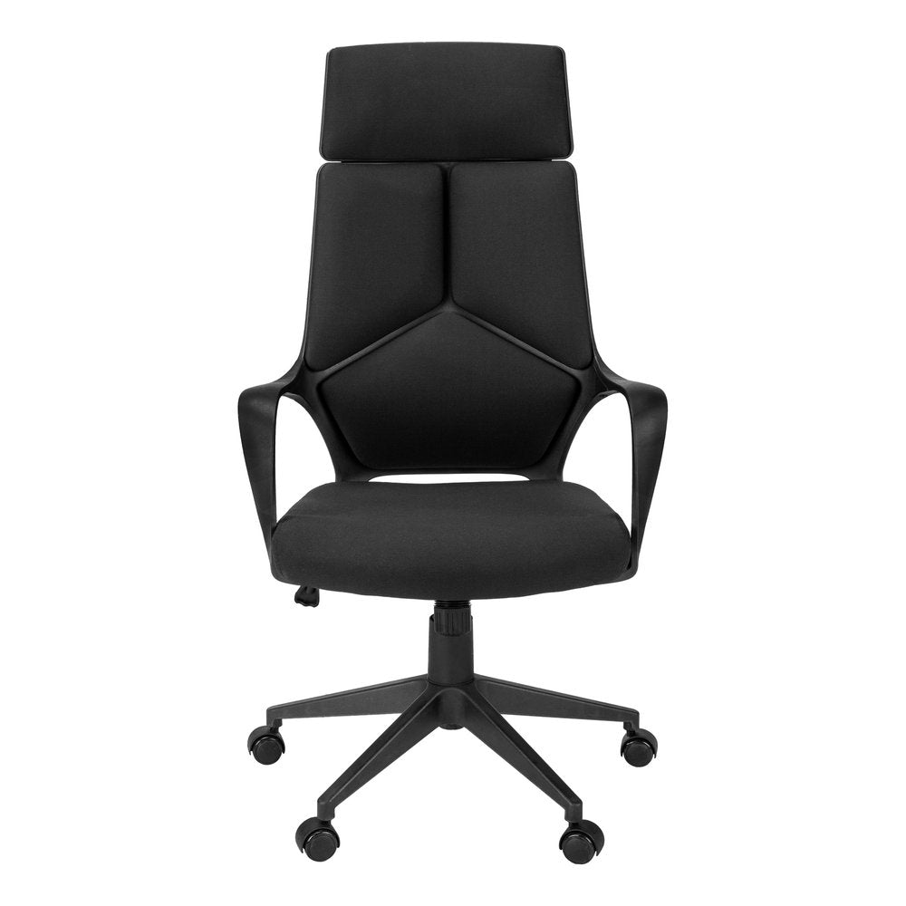 Gray and White Adjustable Height Swivel Rolling Executive Office Chair