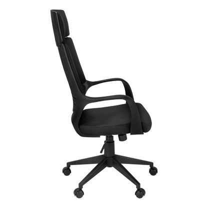 Gray Fabric Tufted Seat Swivel Adjustable Executive Chair Fabric Back Plastic Frame