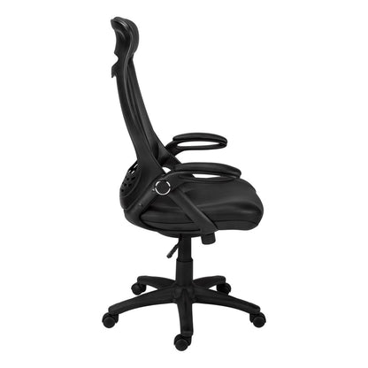 Black Adjustable Swivel Fabric Rolling Executive Office Chair