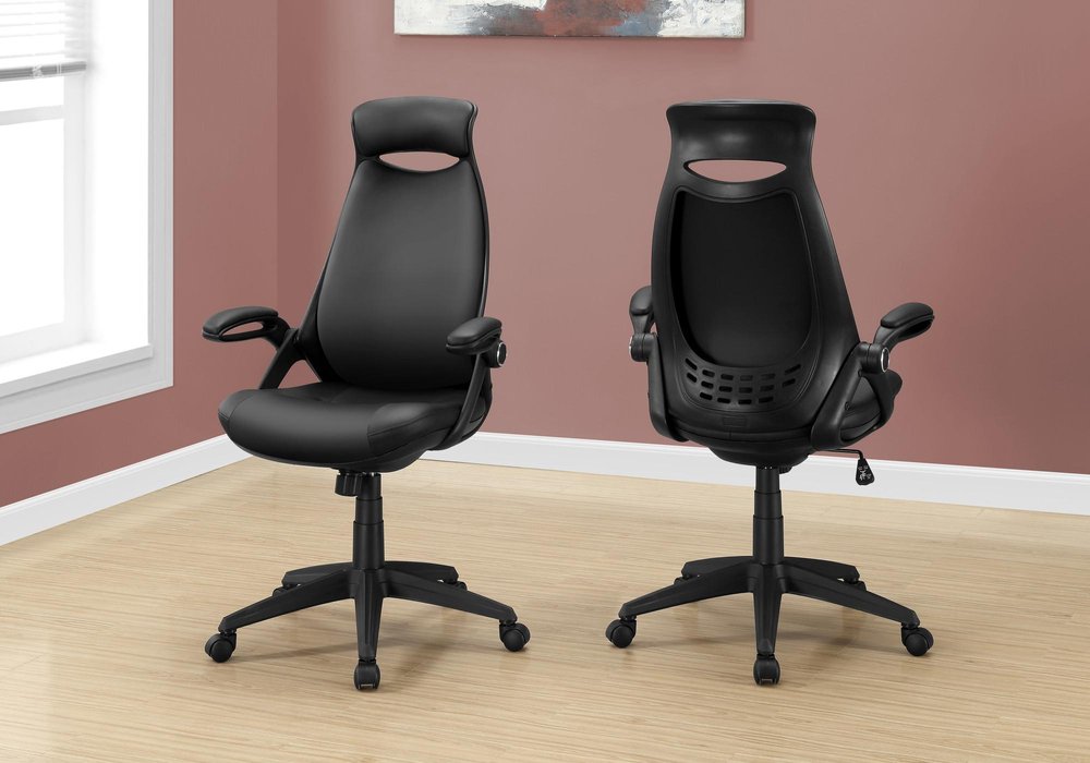 Black Adjustable Swivel Fabric Rolling Executive Office Chair