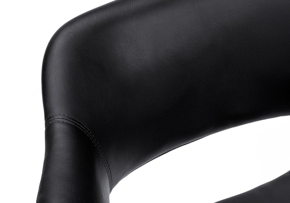 Black and Silver Adjustable Swivel Faux Leather Rolling Office Chair