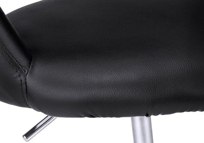 Black and Silver Adjustable Swivel Faux Leather Rolling Office Chair