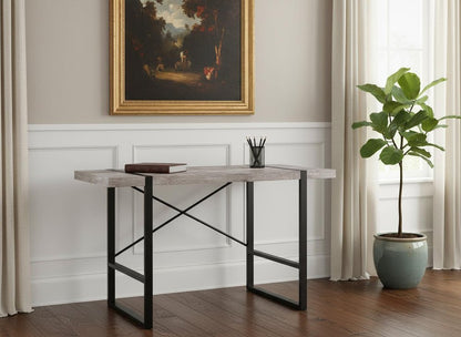 49" Taupe and Black Computer Desk