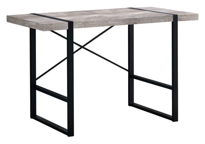 49" Taupe and Black Computer Desk