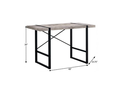49" Taupe and Black Computer Desk
