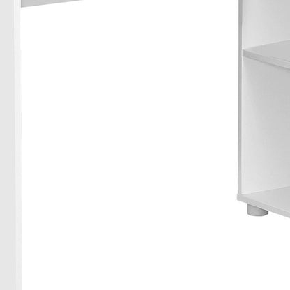46" White L Shape Computer Desk With Two Drawers