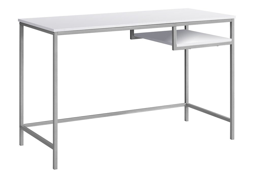 22" White and Silver Computer Desk