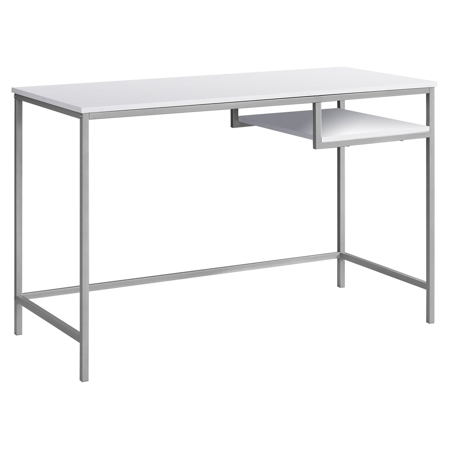 22" Dark Brown and Silver Computer Desk