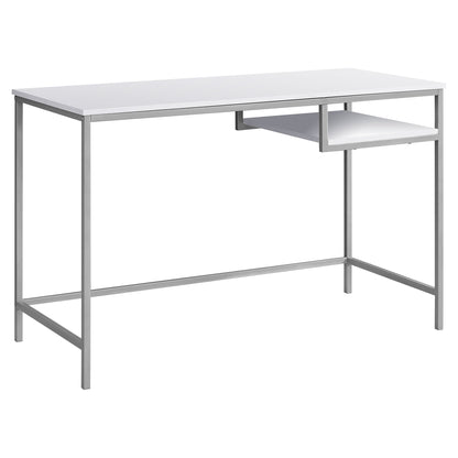 22" Dark Brown and Silver Computer Desk