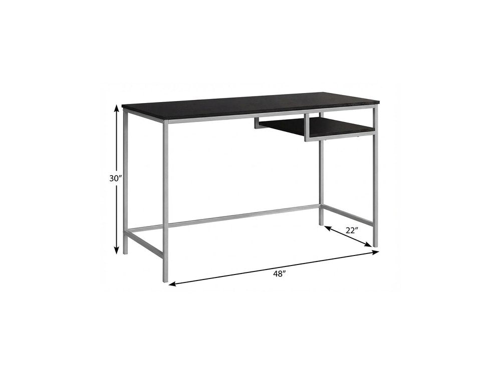 48" White and Silver Computer Desk