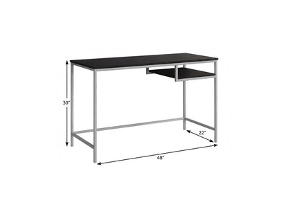 48" White and Silver Computer Desk