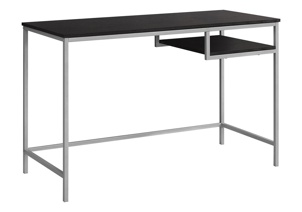 48" White and Silver Computer Desk