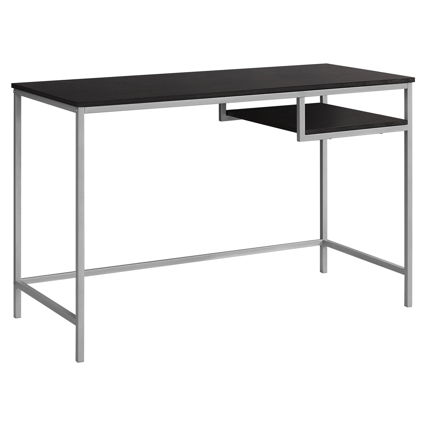 22" Dark Brown and Silver Computer Desk