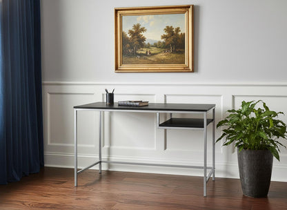 22" White and Silver Computer Desk