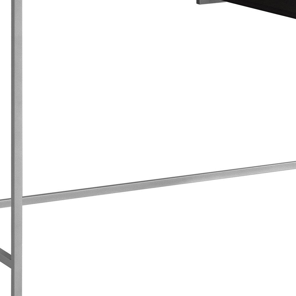 48" White and Silver Computer Desk