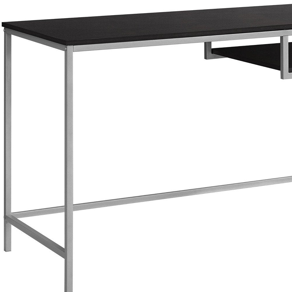 48" Taupe and Black Wood and Iron Computer Desk