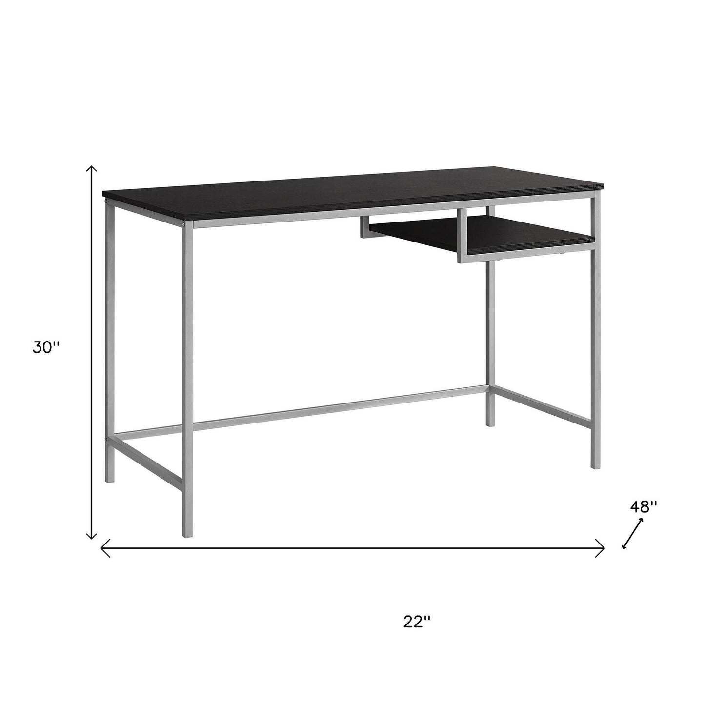22" White and Silver Computer Desk