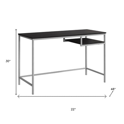 22" White and Silver Computer Desk