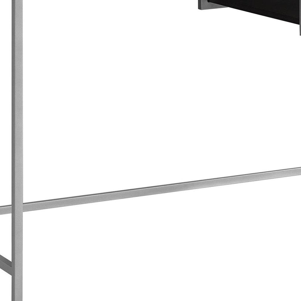 48" White and Silver Computer Desk