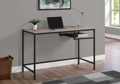 22" Dark Brown and Silver Computer Desk