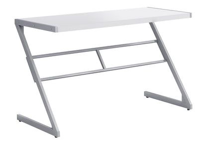 22" White and Silver Computer Desk