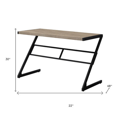 22" White and Silver Computer Desk