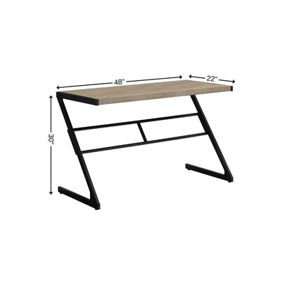 48" White and Silver Computer Desk