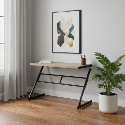 48" White and Silver Computer Desk