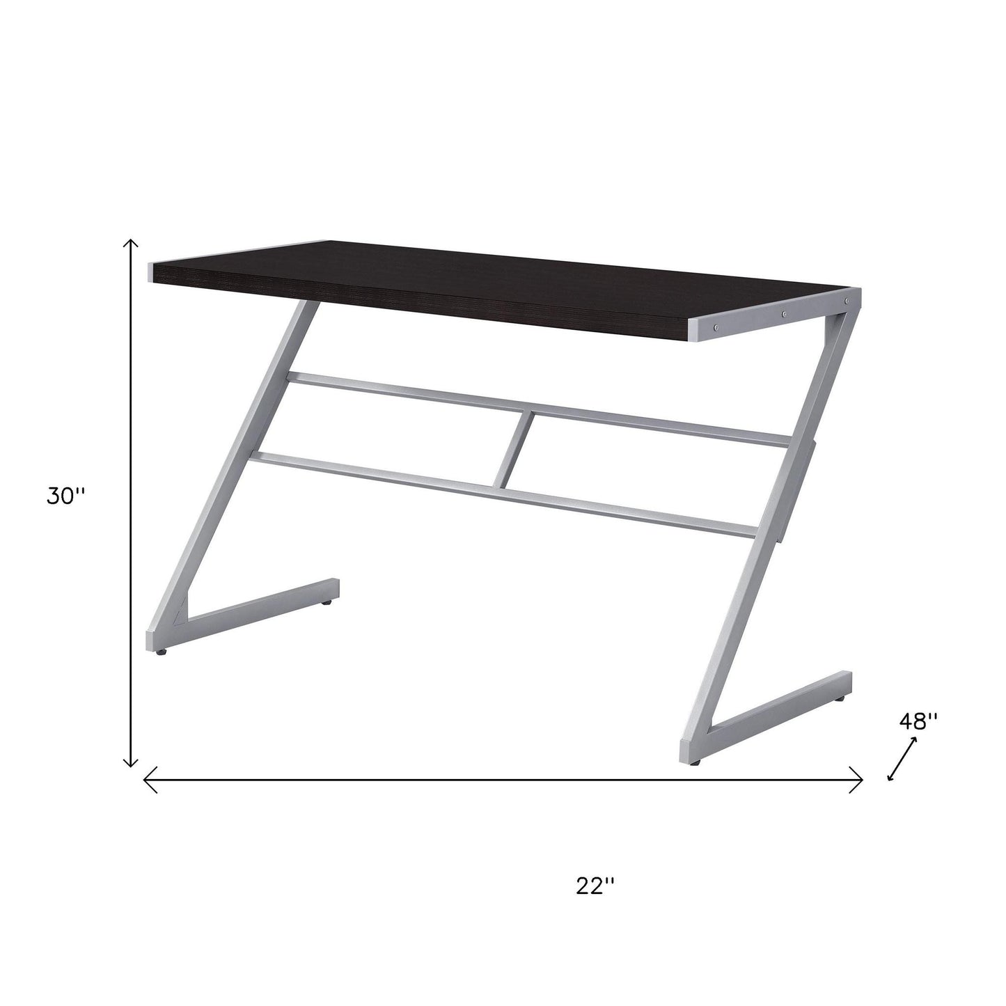 22" White and Silver Computer Desk