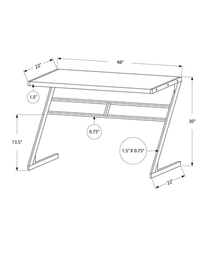 22" Taupe and Black Computer Desk