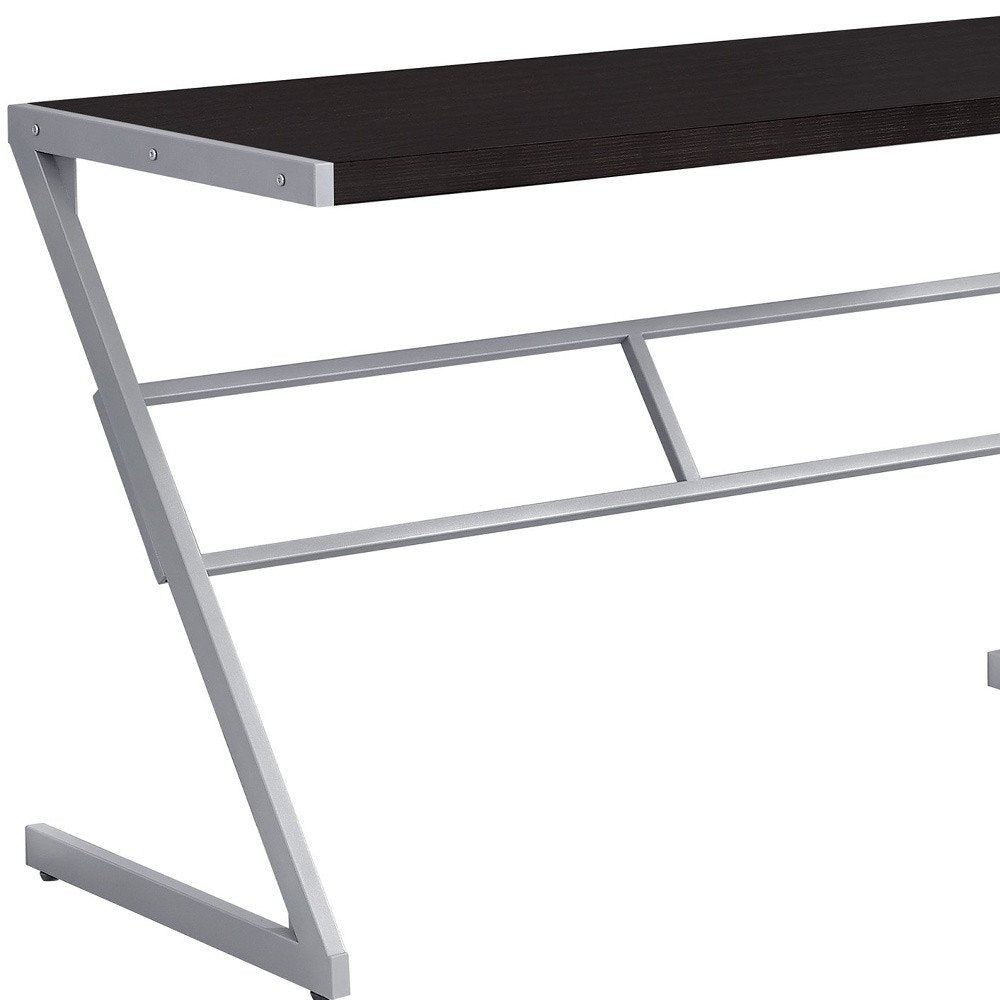 48" White and Silver Computer Desk