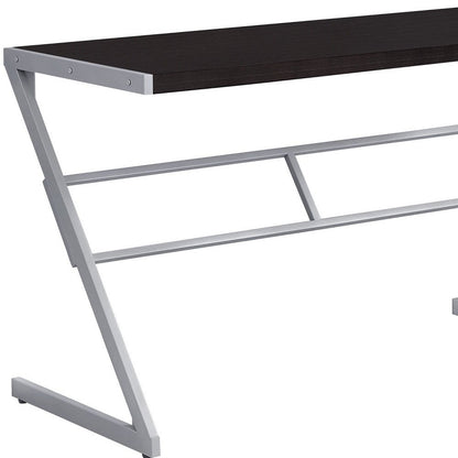 48" White and Silver Computer Desk