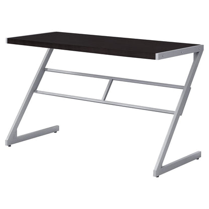 48" White and Silver Computer Desk