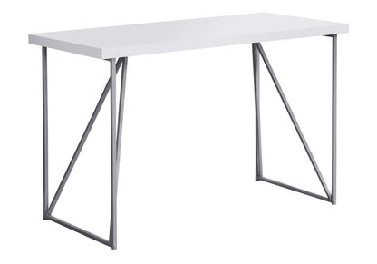 22" White and Silver Computer Desk