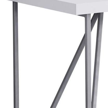 22" White and Silver Computer Desk