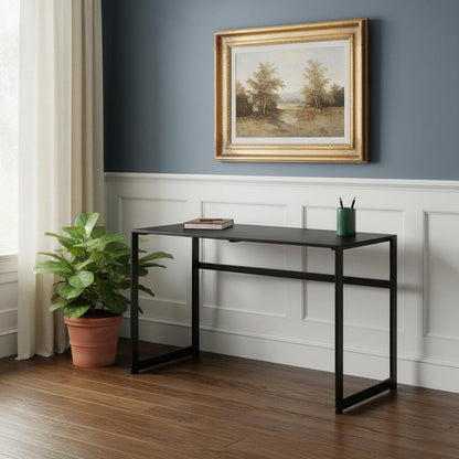 48" Black Glass Computer Desk
