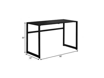 48" Black Glass Computer Desk