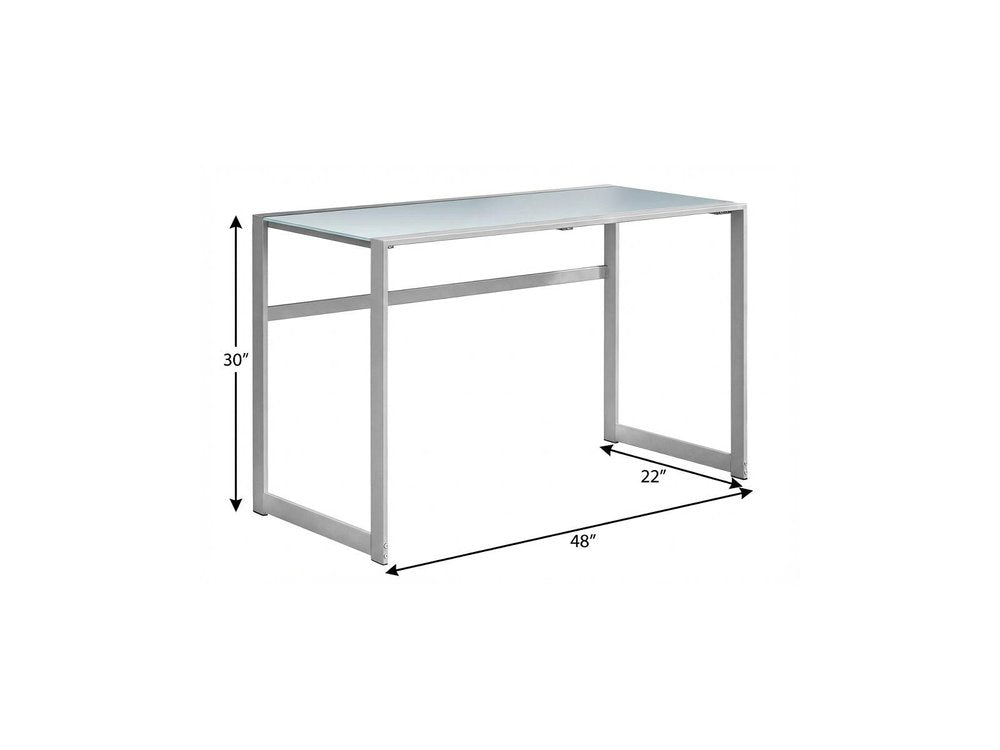 48" Black Glass Computer Desk