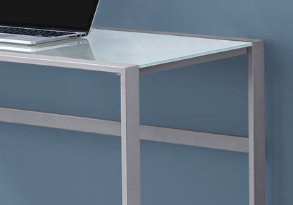 48" Black Glass Computer Desk