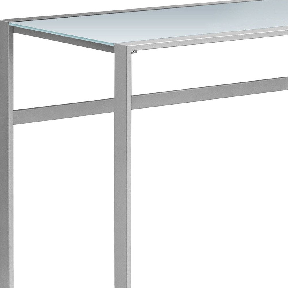 48" Black Glass Computer Desk
