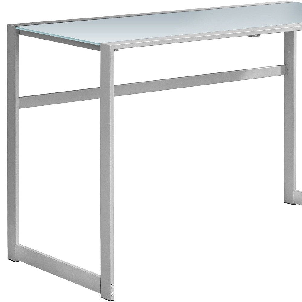 48" Black Glass Computer Desk
