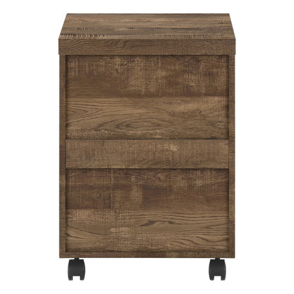 25" Brown Particle Board and Wood Filing Cabinet With Drawers