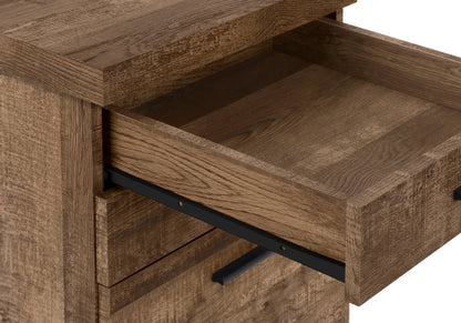 25" Brown Particle Board and Wood Filing Cabinet With Drawers