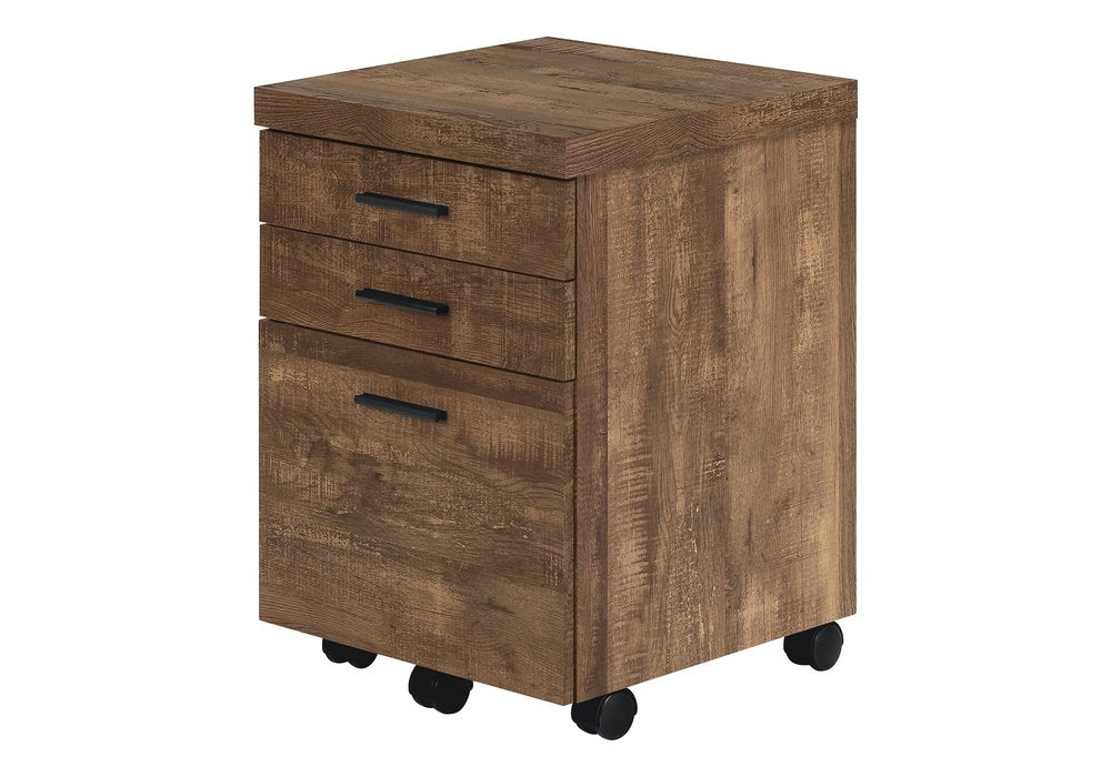 25" Grey Particle Board And Wood Filing Cabinet With Drawers