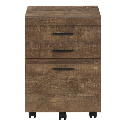 25" Grey Particle Board And Wood Filing Cabinet With Drawers